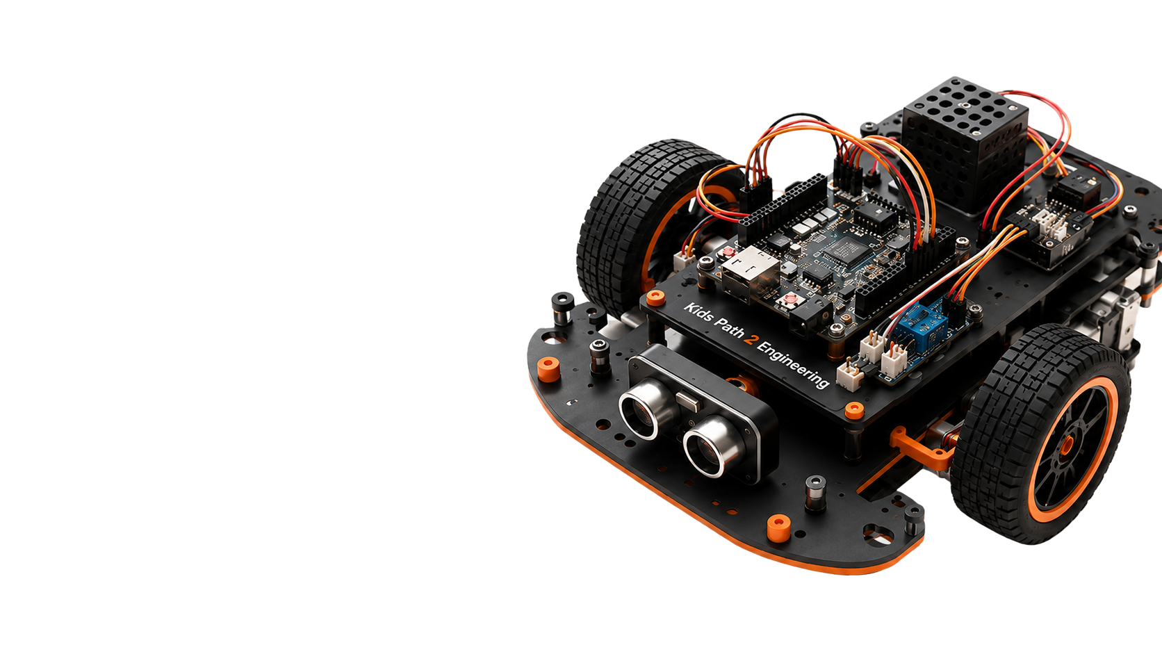 Voorbeeld van een Arduino STEM-auto die obstakels ontwijkt